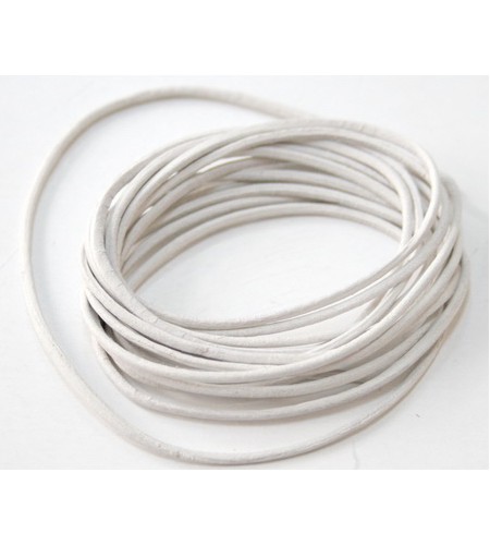 Шнур кожаный, белый, 2 м