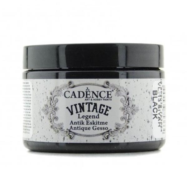 Cadence акрилова фарба з ефектом старіння Vıntage Legend, колір ЧОРНИЙ (Black), 150 мл. 
