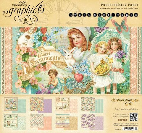 Набор бумаги Graphic45 «Sweet Sentiments», 30х30 см, 24л.