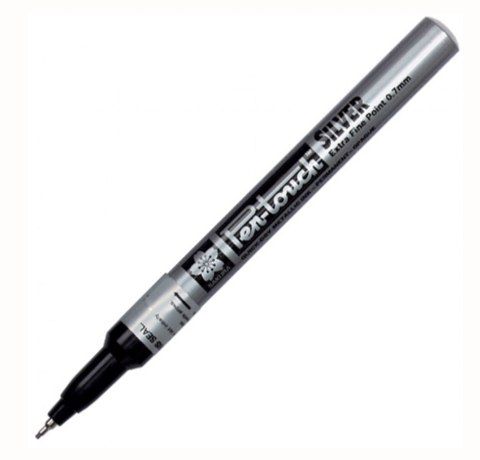 Маркер Pen-Touch СЕРЕБРО, тонкий (EXTRA FINE) 0.7мм, Sakura - фото 1
