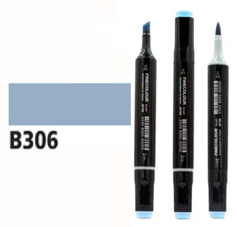 Маркер спиртовий Finecolour Brush 306 світло-сіруватий кобальт B306 