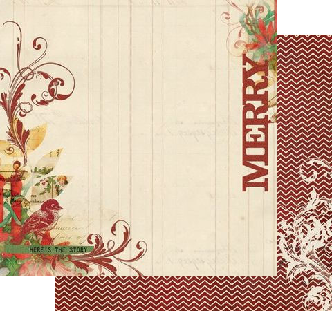 Бумага для скрапбукинга «Merry» 30,5х30,5 см