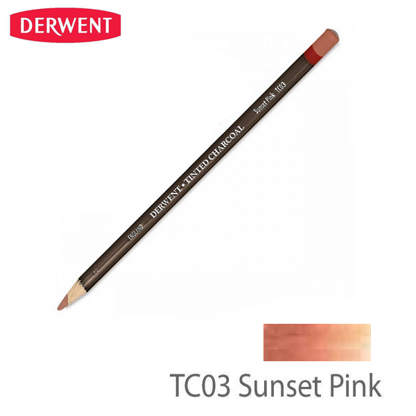 Карандаш угольный Derwent Tinted Charcoal, (TC03) сумеречный розовый.