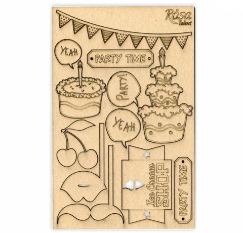 Чипборд „Cake delicious-4“, картон, 13х20 см, ROSA Talent