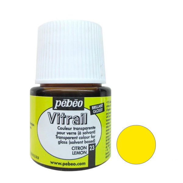 Вітражна фарба Vitrail Pebeo Лимонний №23, 45 ml 