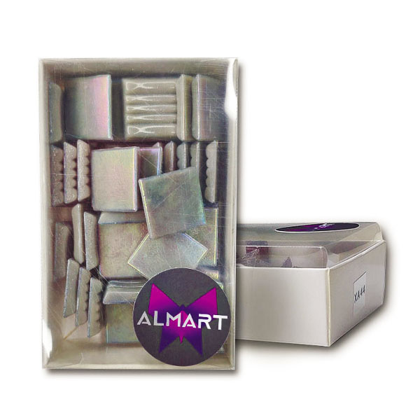 Скляна мозаїка ALMART, перламутрова, СЕРО-ФІОЛЕТОВА, 20x20 мм, 150 гр (50 шт). 