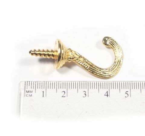 Крючек металлический для ключницы, ажурный, цвет - золото (С248)