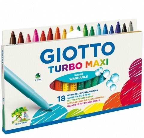 Giotto набір фломастерів TurboMAXI, 5 мм, 18 кольорів 