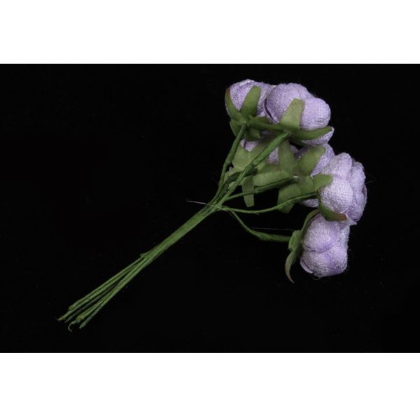Букетик искусственных цветочков с тычинками 6 шт/уп., ЛИЛОВЫЕ - фото 2