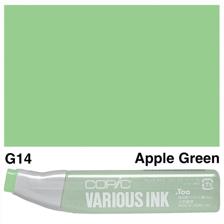 Чернила для маркеров Copic Various Ink, #G-14 Apple green (Яблучно-зелений)