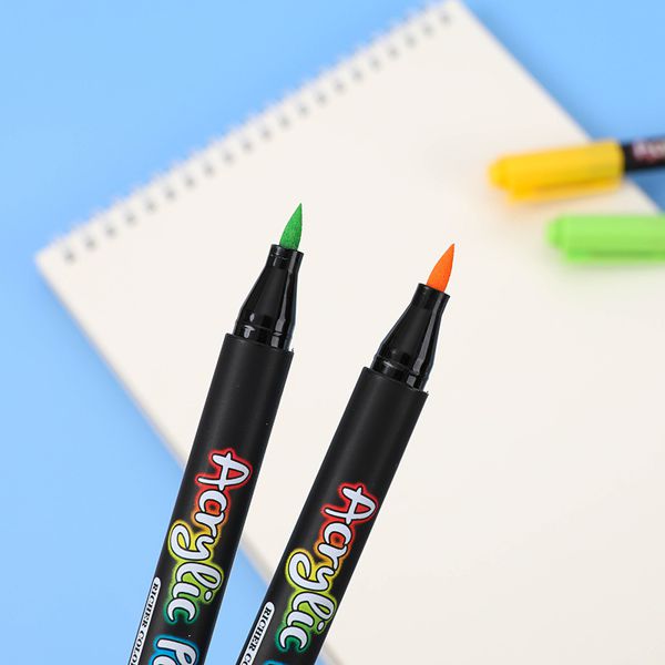 Акриловые маркеры с кисточным наконечником, яркие цвета, набор из 24 шт.  - фото 4