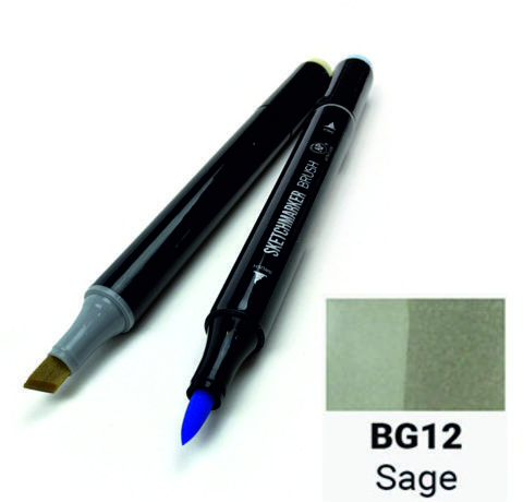 Маркер SKETCHMARKER BRUSH, колір ШАЛФЕЙ (Sage) 2 пера: долото та м'яке, SMB-BG012 