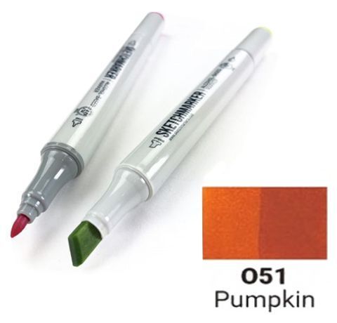Маркер SKETCHMARKER, колір ТИКВУ (Pumpkin) 2 пера: тонке та долото, SM-O051 