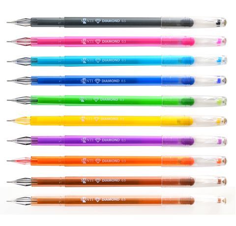 Гелевые ручки Santi «Diamond», цвета в ассортименте
