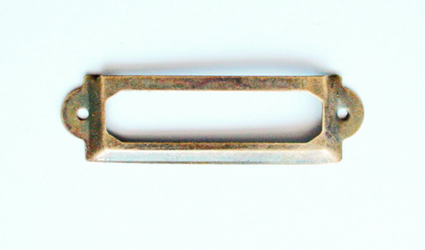 Металлическая рамка, цвет - темный металл. 52*18 мм