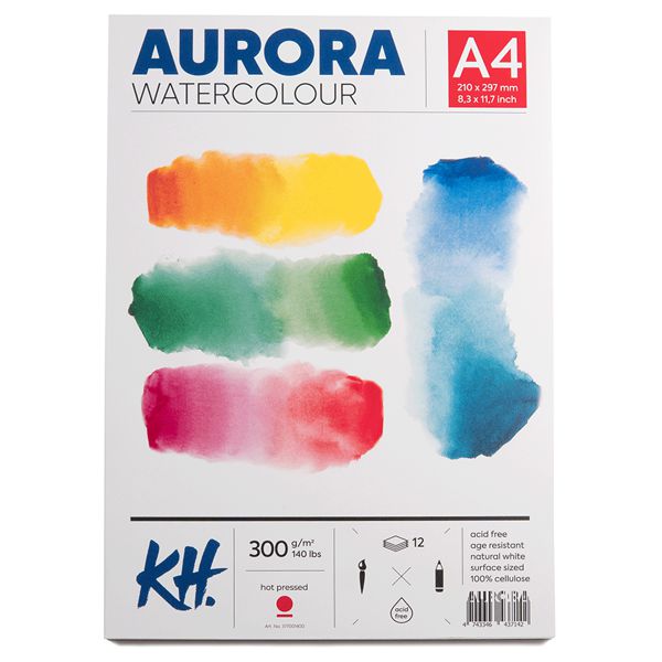 Альбом для акварели Aurora Watercolour A4, HP мелкое зерно, 12 л., 300 г/м2