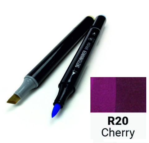 Маркер SKETCHMARKER BRUSH, цвет ВИШНЯ (Cherry) 2 пера: долото и мягкое, SMB-R020