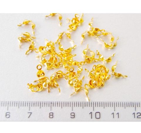 Зажимы для узлов 7*4 мм, цвет - золото, 10 гр.