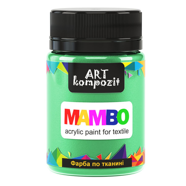 Краска для ткани MAMBO "ART Kompozit" METALLIC, цвет: 59 МЯТНАЯ, 50 ml