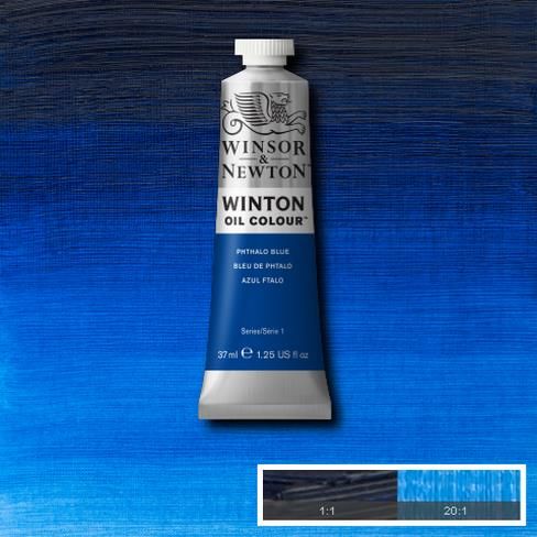 Масляная краска Winton от Winsor & Newton, 37 мл. Цвет: PHTHALO BLUE
