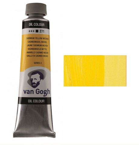 Масляная краска Van Gogh, КАДМИЙ ЖЕЛТЫЙ СРЕДНИЙ (271), 40 мл. Royal Talens