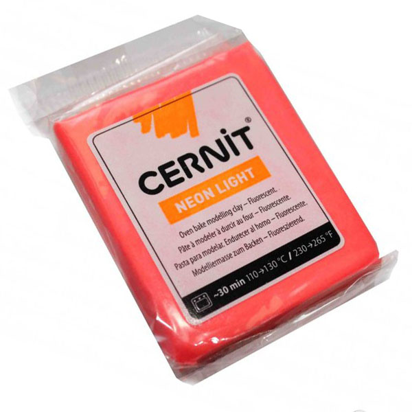 Полімерна глина Cernit Neon, 56 гр. Колір: Червоний №212 