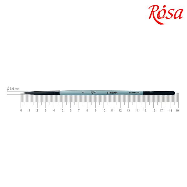 Пензель ROSA STREAM 132, синтетика кругла, коротка ручка, №3  - фото 1
