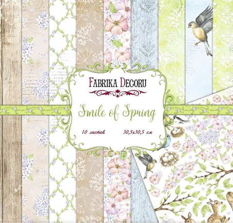 Набор бумаги для скрапбукинга «Smile of Spring» 20*20 см, 10л