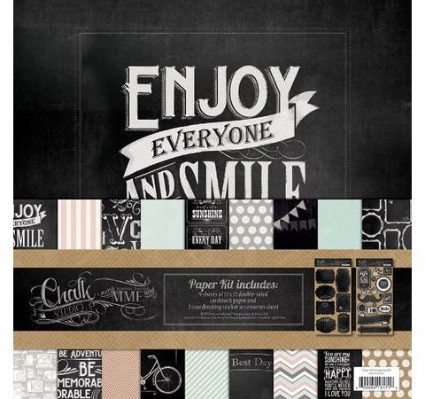 Набор бумаги 30х30 см Chalk Studio 9л.+2л. с наклейками