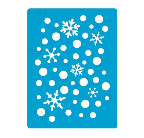 Трафарет - 194 «Снежный фон макси» многоразовый (не клейкий), 15х20см