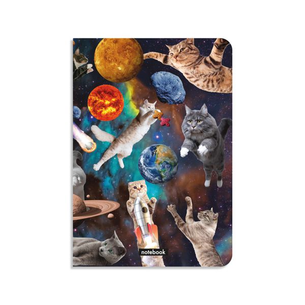 Блокнот "Коты в открытом космосе", Orner, А5, 100 г/м2, 72 л, клетка - фото 1