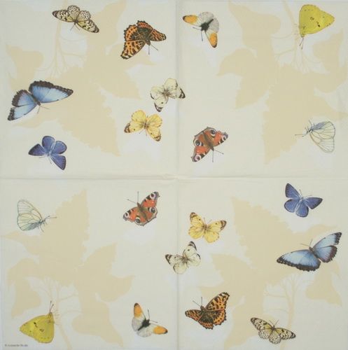 Салфетка   Бабочки и тени листьев