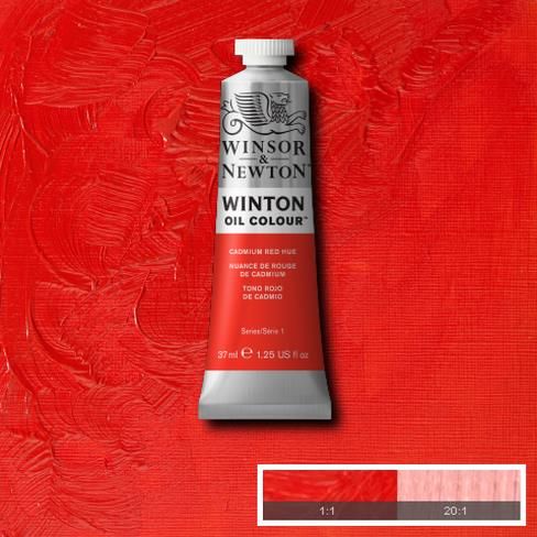 Масляная краска Winton от Winsor & Newton, 37 мл. Цвет: CADMIUM RED HUE