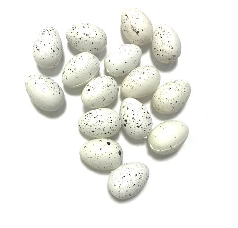Яйца перепелиные декоративные, пластик, Белые, 3 см.