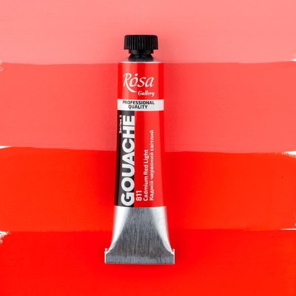 Гуашевая художественная краска, ROSA Gallery, туба, 20мл, Кадмий красный светлый (811)