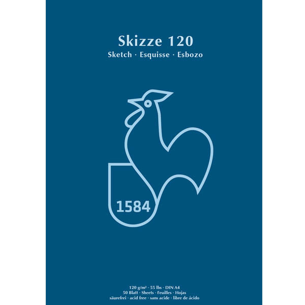 Альбом-склейка для набросков Hahnemuhle «Skizze120», А4, 50л, 120г/м2