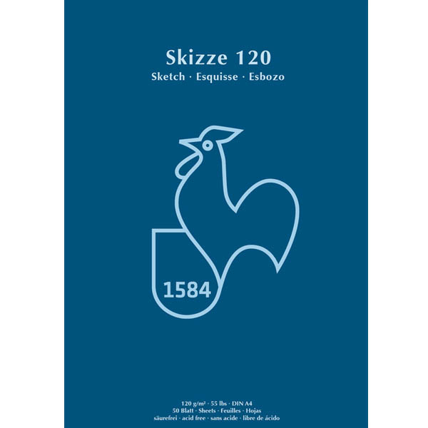 Альбом-склейка для начерків Hahnemuhle "Skizze120", А4, 50л, 120г/м2 