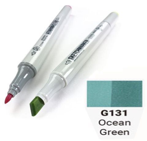 Маркер SKETCHMARKER, цвет ЗЕЛЕНЫЙ ОКЕАН (Ocean Green) 2 пера: тонкое и долото, SM-G131