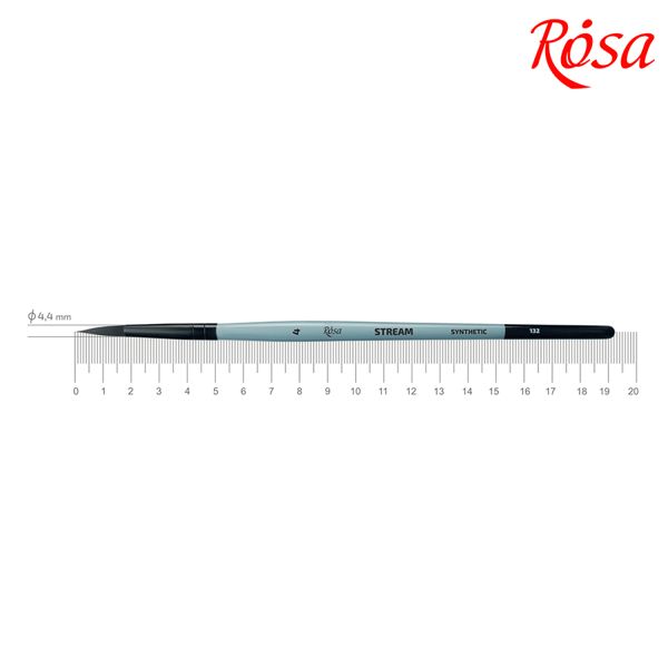 Кисть ROSA STREAM 132, синтетика круглая, короткая ручка, №4 - фото 1
