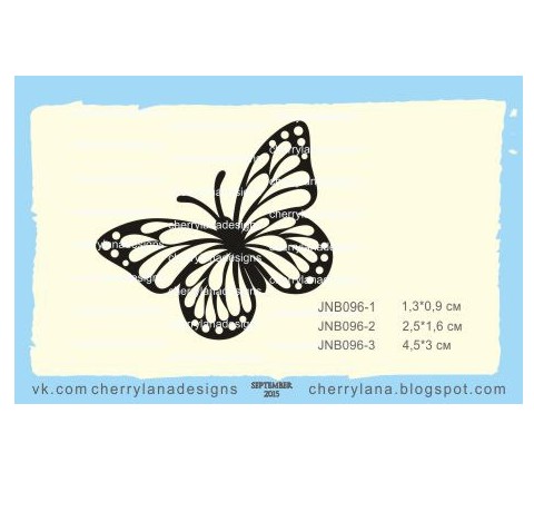 Прозорий штамп для скрапбукінгу «Метелик» 1,3 х 0,9 см 