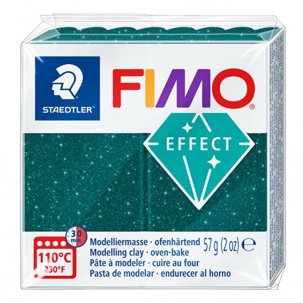 Пластика «FIMO Effect Glitter», 57 г. Колір: Зелена галактика - фото 1