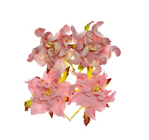 Квіти з шовковичного паперу Гарденії Рожеві, 4 шт/уп. 