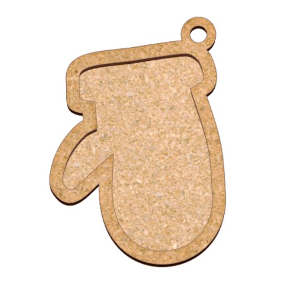 Заготовка для декорирования «Варежка» №278, МДФ, 80х110 мм