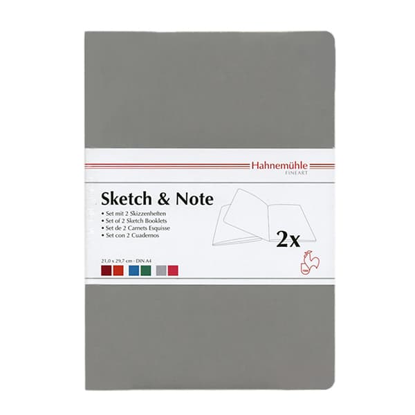 Скетчбук для замальовок Hahnemuhle "Sketch&Note", м'яка обл, сіро/рожевий, А6, 20л, 125г/м2  - фото 1