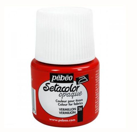 Фарба акрилова для тканини Pebeo Setacolor Opaque, 026 ВЕРМІЛЬЙОН, 45 ml 