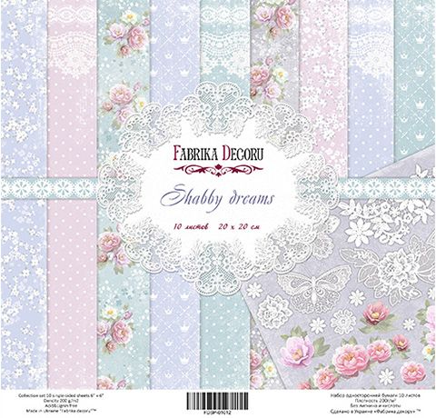 Набор скрапбумаги «Shabby Dreams», 20х20 см, Фабрика Декору