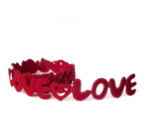 Стрічка декоративна «Love» червона, ширина – 2 см, 1 м 