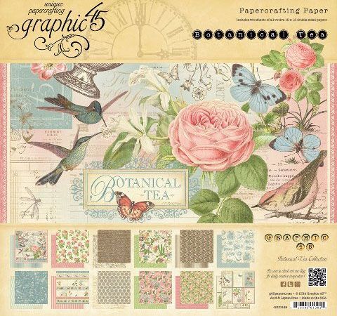 Набор бумаги Graphic45 «Botanical Tea», 30х30см, 24л.