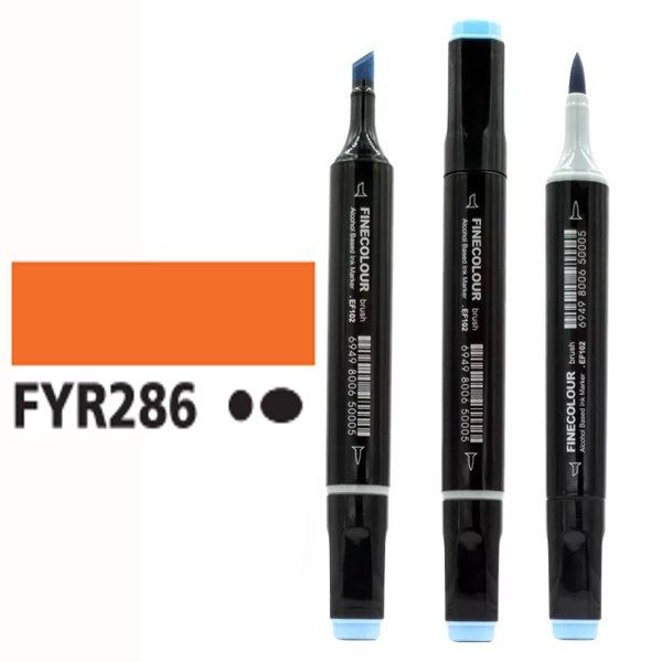 Маркер спиртовой Finecolour Brush 286 флуоресцентный оранжевый FYR286