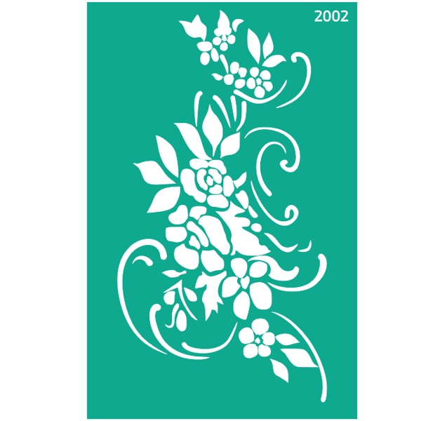 Трафарет багаторазовий серія «Квіти», №2002, ROSA Talent 13*20 см 